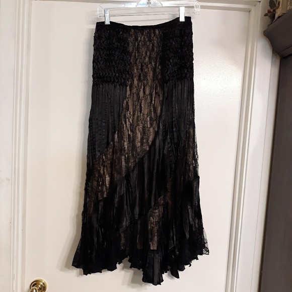 LACEY RENNAISANCE  DATE  BLACK EVENING  SKIRT - Picture 4 of 6